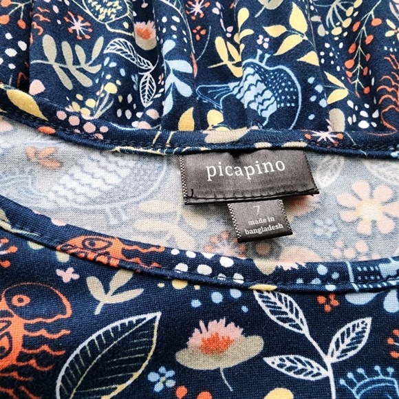 Girls Capino Dress Blue Floral Size 7 - Picture 3 of 5